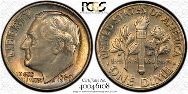 1969 10C Rev of 68 FS-901 MS66FB