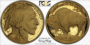2011-W $50 American Buffalo .9999 Fine Gold PR70DCAM