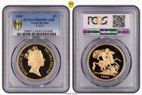 1985 £5 S-SE3 St. George PR69DCAM