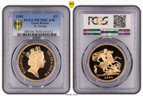 1995 £5 S-SE3 St. George PR70DCAM