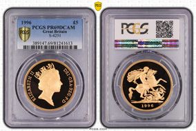 1996 £5 S-SE3 St. George PR69DCAM