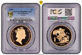 1996 £5 S-SE3 St. George PR69DCAM