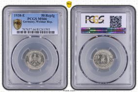 1938-E 50 Rcpfg J-324 MS66