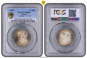 1909 2 Mk Leipzig U. J-138 MS66