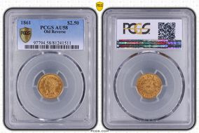 1861 $2.50 Old Reverse AU58