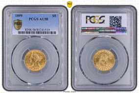 1899 $5 AU58
