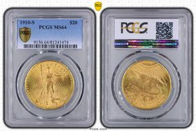 1910-S $20 MS64