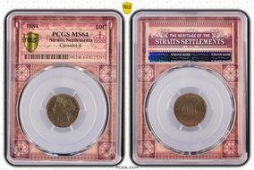 1884 10C Crosslet 4 MS64