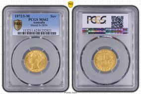 1872/1-M Sov S-3854 Shield MS62