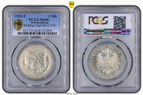 1911-F 3 Mk Wedding-High Bar J-177b MS66