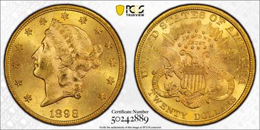 1898 $20 MS63
