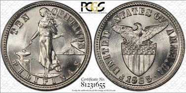 1935-M 10C KM-169  Ag MS64