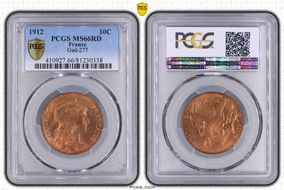 1912 10C Gad-277 F-136 MS66RD