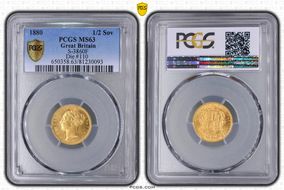 1880 1/2 Sov S-3860F MS63