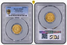 1910 10 Per Laureate Head KM-9  Au MS62