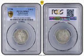 1758 1/4 G KM-113 Ag MS63