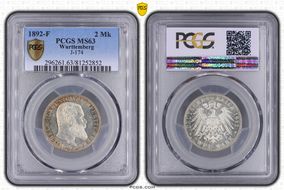 1892-F 2 Mk J-174 MS63