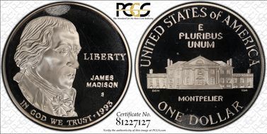 1993-S $1 Madison PR66DCAM