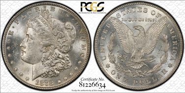 1878 7TF $1 Reverse of 1878 MS62