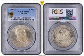 1901-D 5 Mk 75th Birthday J-150 MS65