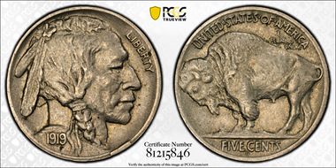 1919-D 5C AU53