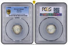 1908 50C Gad-420 F-190 MS66