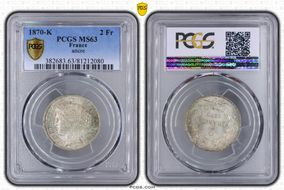 1870-K 2 Fr Gad-529 F-264 Ancre MS63