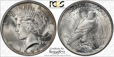 1923 $1 VAM 1A, Whisker Jaw MS63