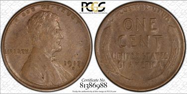 1917-S 1C AU58BN