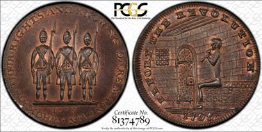 1795 Tk 1/2D DH-851 Middlesex, Spence's MS64RB