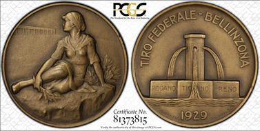 1929 Medal Ticino R-1465b Matte Ae SP66