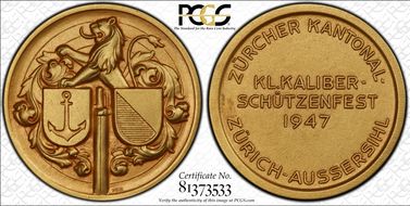1947 Medal Zurich R-1892a Matte SP67