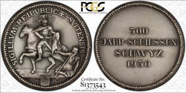 1950 Medal Schwyz R-1106a Silvered-Ae Matte SP64