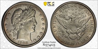 1908-O 50C AU50