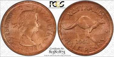 1961 Y. (p) 1/2D MS64RD