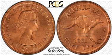 1961 Y. (p) 1/2D MS65RD