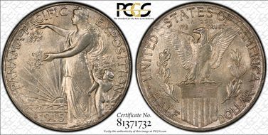 1915-S/S 50C Panama-Pac, RPM, FS-502 MS66+