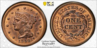 1844/81 1C Newcomb 2 MS64RB