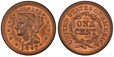 1847/47 1C N-2 Large/Small 47 MS64RB