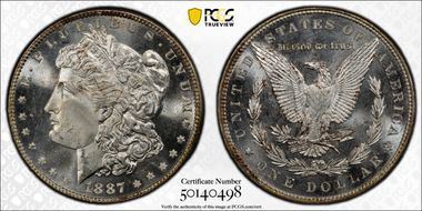 1887 $1 MS66PL
