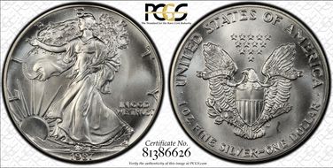1987 $1 Silver Eagle MS68
