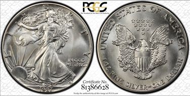 1987 $1 Silver Eagle MS66