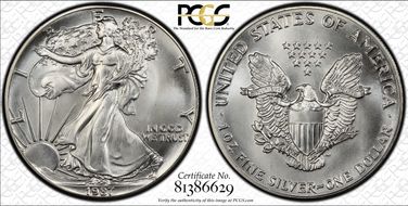 1987 $1 Silver Eagle MS69