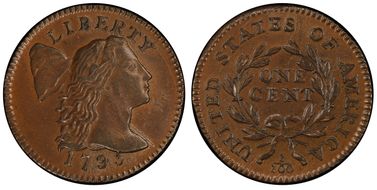 1795 1C S-75, Lettered Edge MS62BN