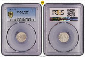 1943-D 3D KM-37  Ag MS64