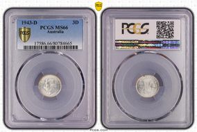 1943-D 3D KM-37  Ag MS66