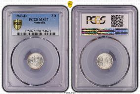 1943-D 3D KM-37  Ag MS67