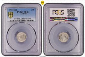 1951(m) 3D KM-44  Ag MS64