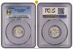 1952(m) 6D KM-45  Ag MS63