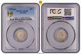 1952(m) 6D KM-45  Ag AU50